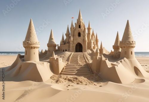 Sandcastle on the sea in summertime © zakir