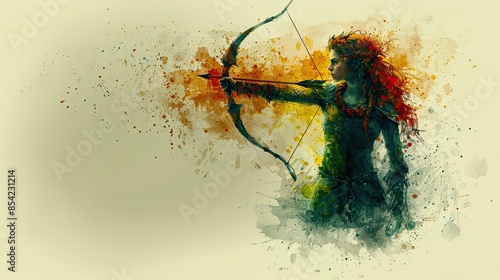 a Sagittarius centaur archer with glowing bokeh effect in the background Generative AI