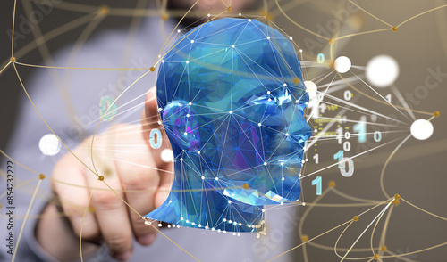 Digital cyberspace with par...