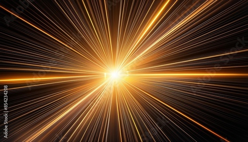 abstract neon light rays background gold light glowing light burst explosion on black background abstract flare light rays