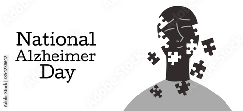 National Alzheimer Day banner. Conceptual vector  illustration. Dementia.