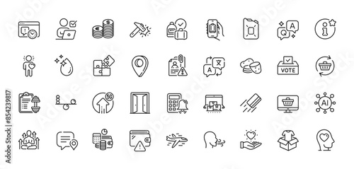 Clothing, Chat bubble and 5g upload line icons pack. AI, Question and Answer, Map pin icons. Online storage, Project deadline, Puzzle web icon. Web shop, Yoga, Info pictogram. Vector