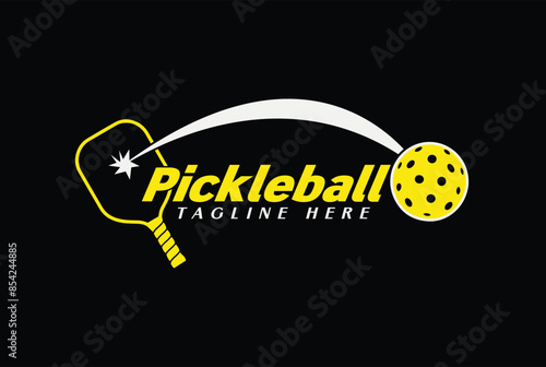 pickleball logo vector graphic for any business especially for sport team, club, community.