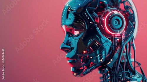 Decorative cyber robot with digital hi-tech style isolated on background, cyber, robot, technology, futuristic, design, decoration, digital, hi-tech, artificial intelligence, mechanical