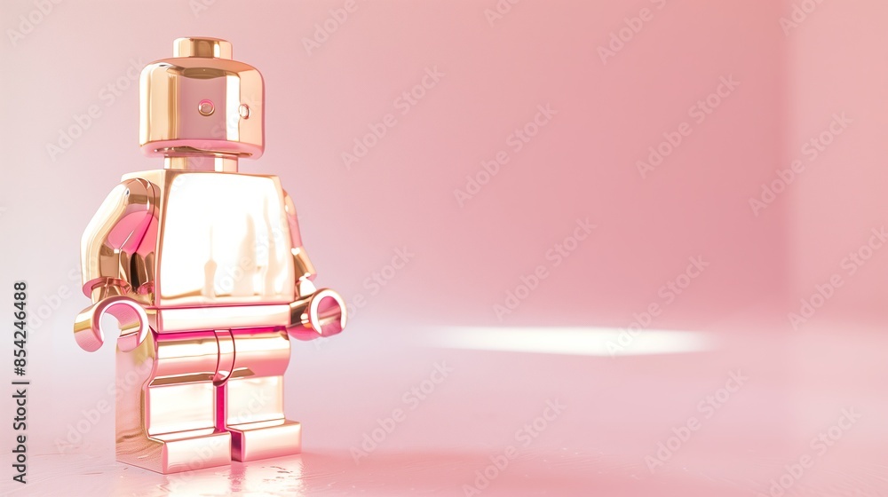 Toy Figure with Pink Gold Metallic Effect Toy Figure with Pink Gold Metallic Effect