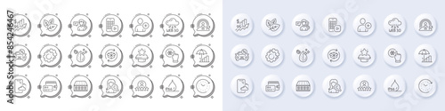 Add user, Car leasing and Lgbt line icons. White pin 3d buttons, chat bubbles icons. Pack of Rise price, Mattress, Wallet icon. Waterproof, Dirty water, Smartphone cloud pictogram. Vector