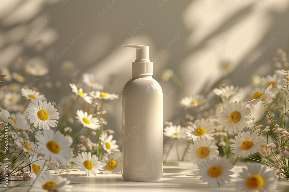 Chamomile Body Lotion Mockup for Beauty Branding Chamomile Body Lotion Mockup for Beauty Branding