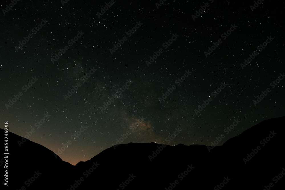 Milky way galaxy over mountain Milky way galaxy over mountain