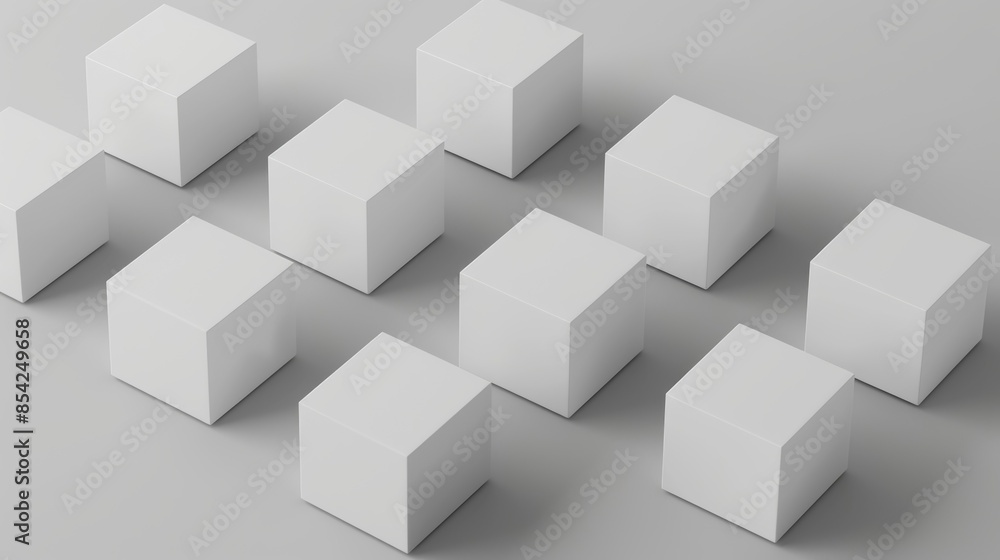 A set of identical cubes each with a small difference in size or placement creating a thoughtprovoking display of asymmetry. A set of identical cubes each with a small difference in size or placement creating a thoughtprovoking display of asymmetry.