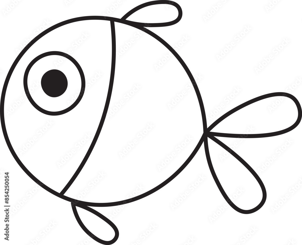 Fish Doodle Outline Fish Doodle Outline