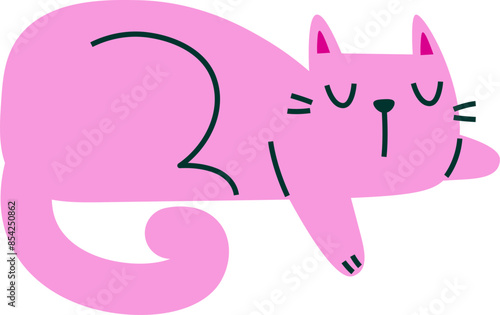 Handdrawn Cat Sleeping