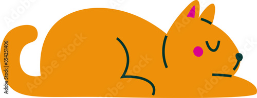 Cartoon Cat Sleeping