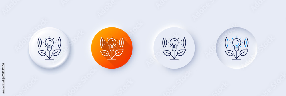 Incubator line icon. Neumorphic, Orange gradient, 3d pin buttons. Incubate business sign. Startup technology symbol. Line icons. Neumorphic buttons with outline signs. Vector Incubator line icon. Neumorphic, Orange gradient, 3d pin buttons. Incubate business sign. Startup technology symbol. Line icons. Neumorphic buttons with outline signs. Vector