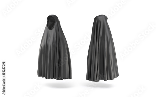Bild auf Leinwand Blank black female chador mockup, back side view