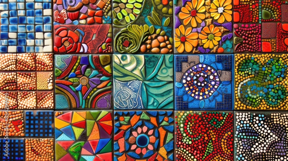 Tiles made of mosaic patterns Tiles made of mosaic patterns