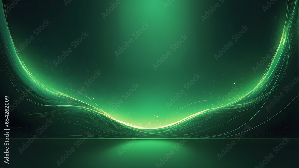 Naklejka premium Green illustration background with subtle lighting effects