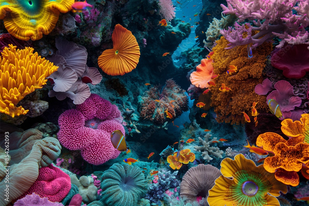 Naklejka premium The extraordinary beauty of the underwater ecosystem