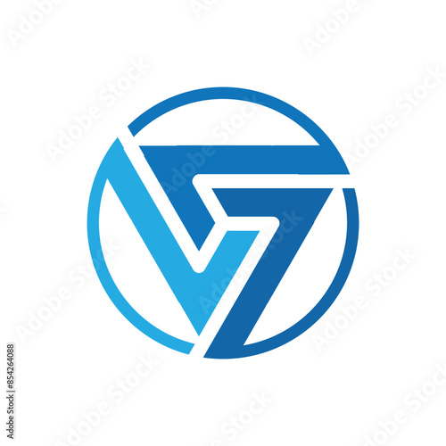 This is a flat logo that depicts three segments of corners forming a triangle shape in blue color inside a circle