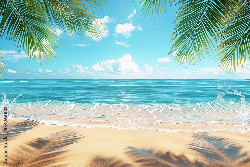 Beach Summer Background created with Generative AI Beach Summer Background created with Generative AI