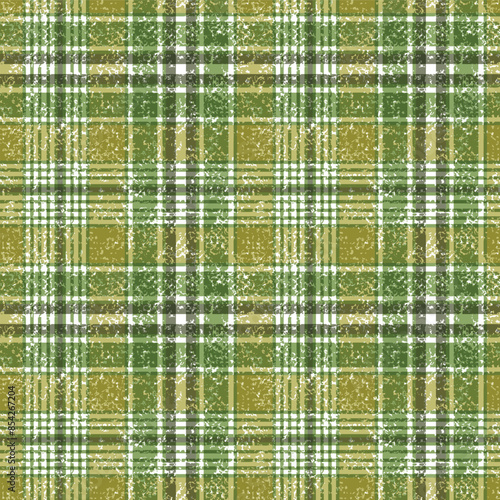 simple green vertical line and horizontal line check textured Woven linen cloth pattern check background.