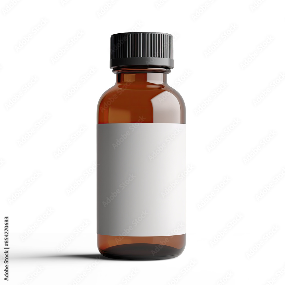 Nutraceutical product mockup with amber glass bottle and blank label | Isolated on Transparent & White Background | PNG File with Transparency Nutraceutical product mockup with amber glass bottle and blank label | Isolated on Transparent & White Background | PNG File with Transparency