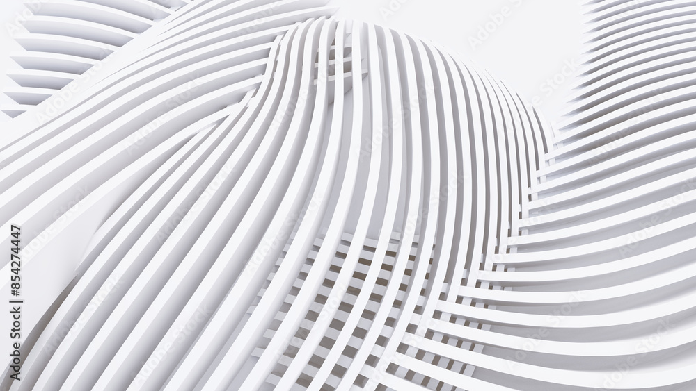 Abstract Curved Shapes. White Circular Background. Abstract Curved Shapes. White Circular Background.