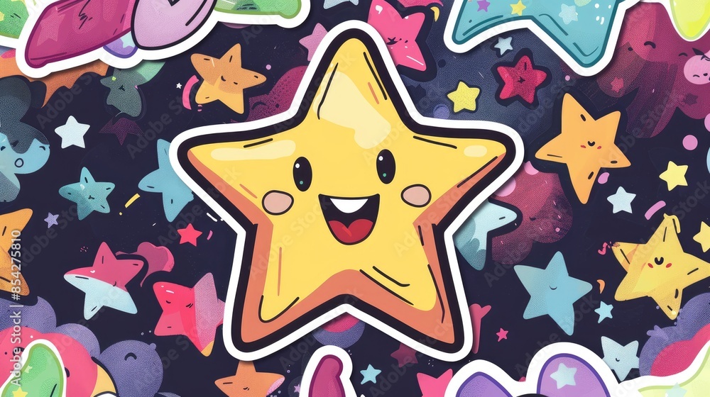 Cartoon Star Sticker