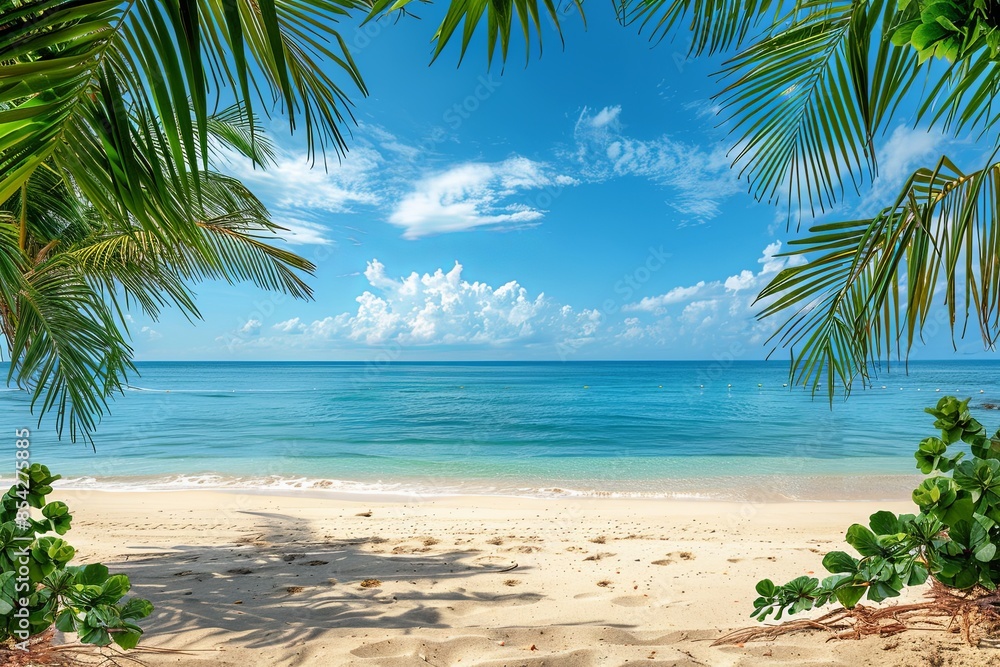 Obraz premium Beach Summer Background created with Generative AI