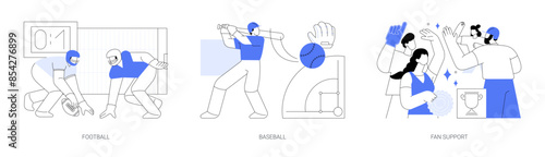College sports isolated cartoon vector illustrations se