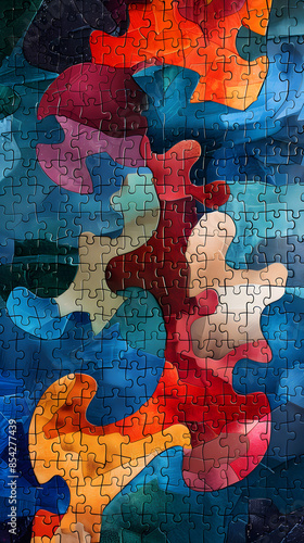 Intricate Jigsaw Puzzle Symbolizing Unity and Interconnectedness