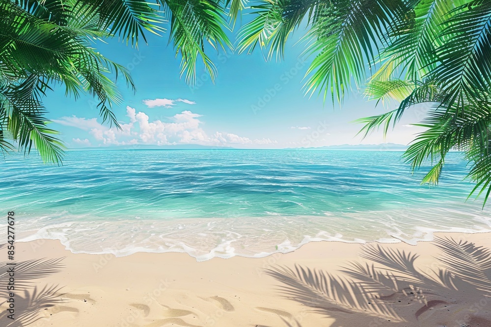Beach Summer Background created with Generative AI Beach Summer Background created with Generative AI