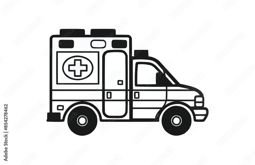 Black ambulance icon isolated on white background. Beautiful Ambulance icon. Black ambulance icon isolated on white background. Beautiful Ambulance icon.