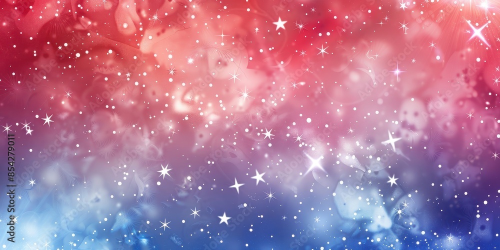 Abstract Red, White, and Blue Fourth of July Background With Stars. Generative AI Abstract Red, White, and Blue Fourth of July Background With Stars. Generative AI