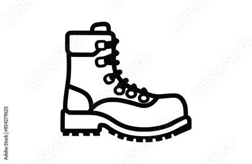 Boots black icon, isolated on white background. Vector illustration.