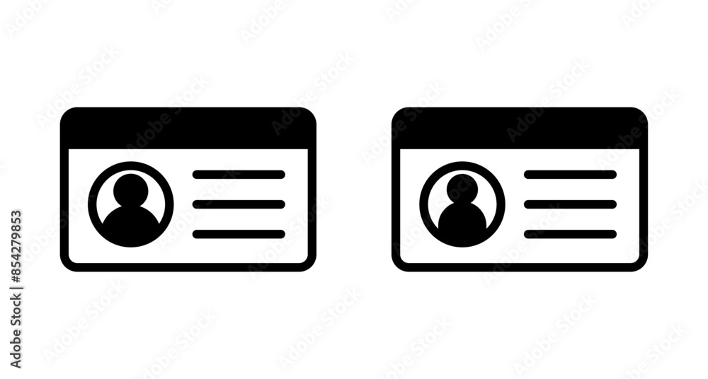 License icon vector isolated on white background. Identity icon. Id card License icon vector isolated on white background. Identity icon. Id card