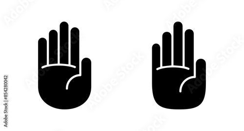 Hand icon vector isolated on white background. Hand gesture. hand stop
