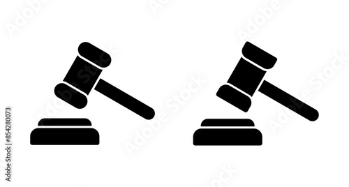 Gavel icon vector isolated on white background. Hammer icon vector. Judge Gavel Auction Icon Vector. Bid