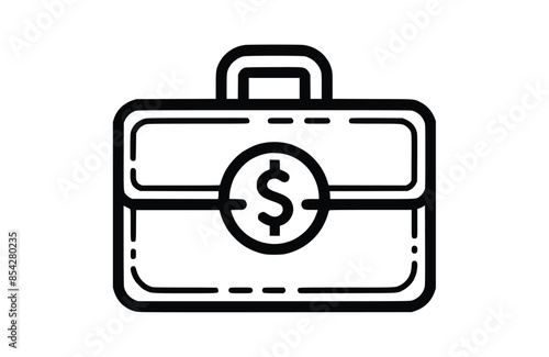 Cash box black icon, isolated on white background. Vector illustration.