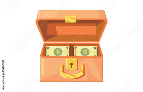Cash box color icon vector, isolated on white background. Beautiful cash box icon.