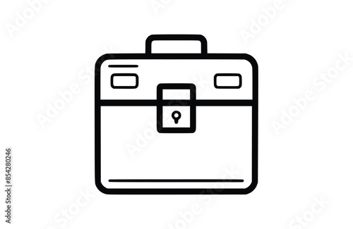 Cash box black icon, isolated on white background. Vector illustration.