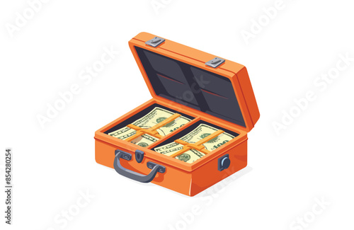 Cash box color icon vector, isolated on white background. Beautiful cash box icon.