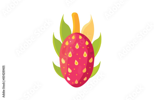 Dragon fruit color icon vector, isolated on white background. Beautiful dragon fruit icon.