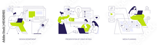 Advertising agency services abstract concept vector illustrations.