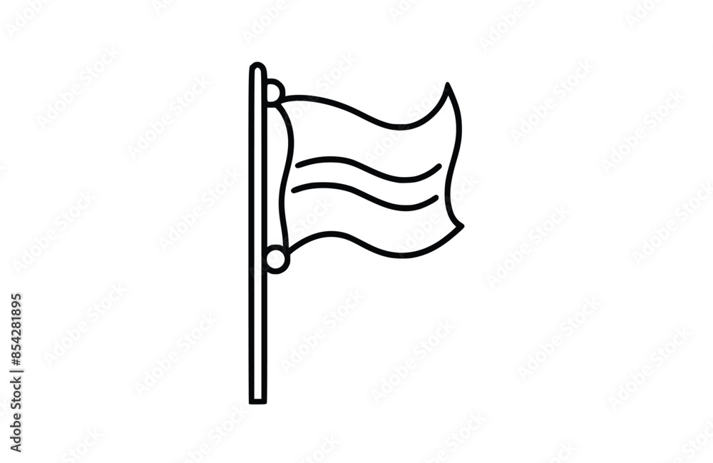 Flag black icon, isolated on white background. Vector illustration. Flag black icon, isolated on white background. Vector illustration.