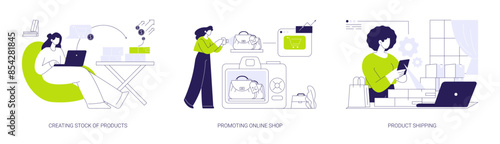 Drop shipping abstract concept vector illustrations.