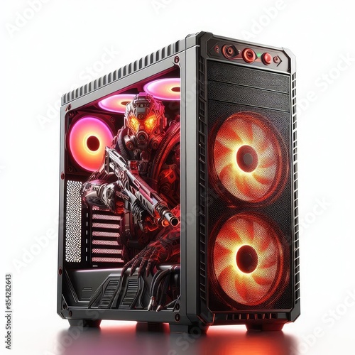 Gaming pc isolated on a white background