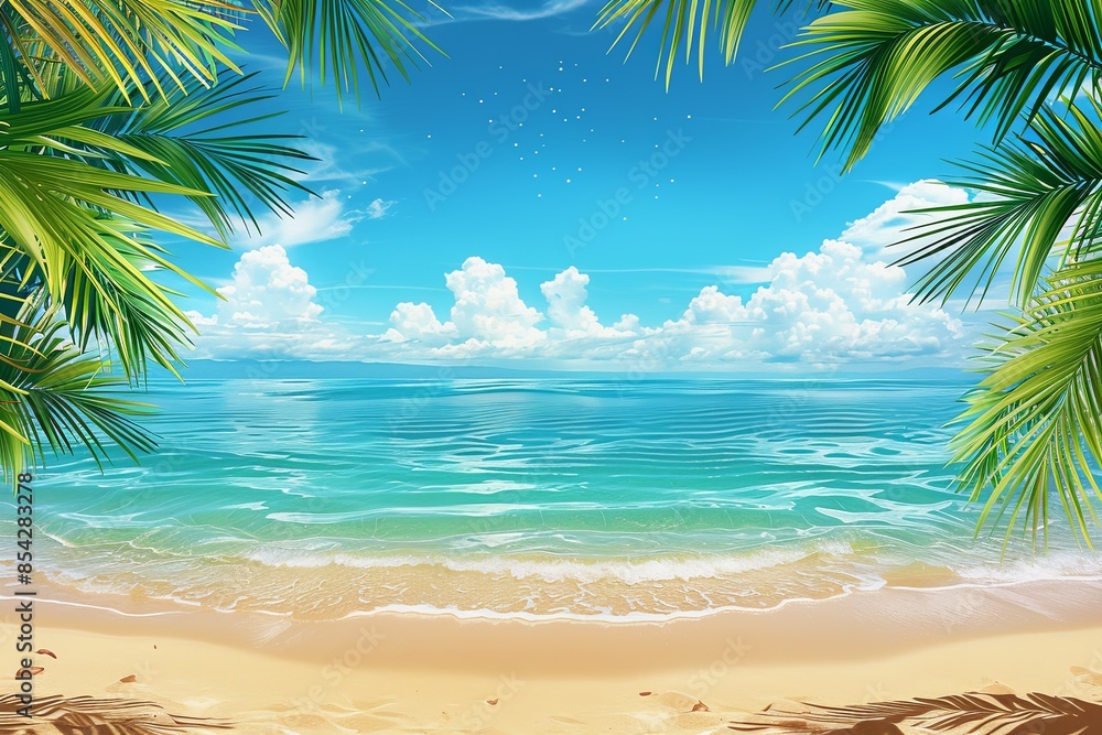 Obraz premium Beach Summer Background created with Generative AI