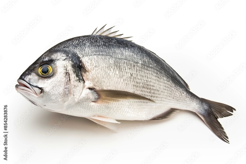Fresh raw dorado fish isolated on white background
