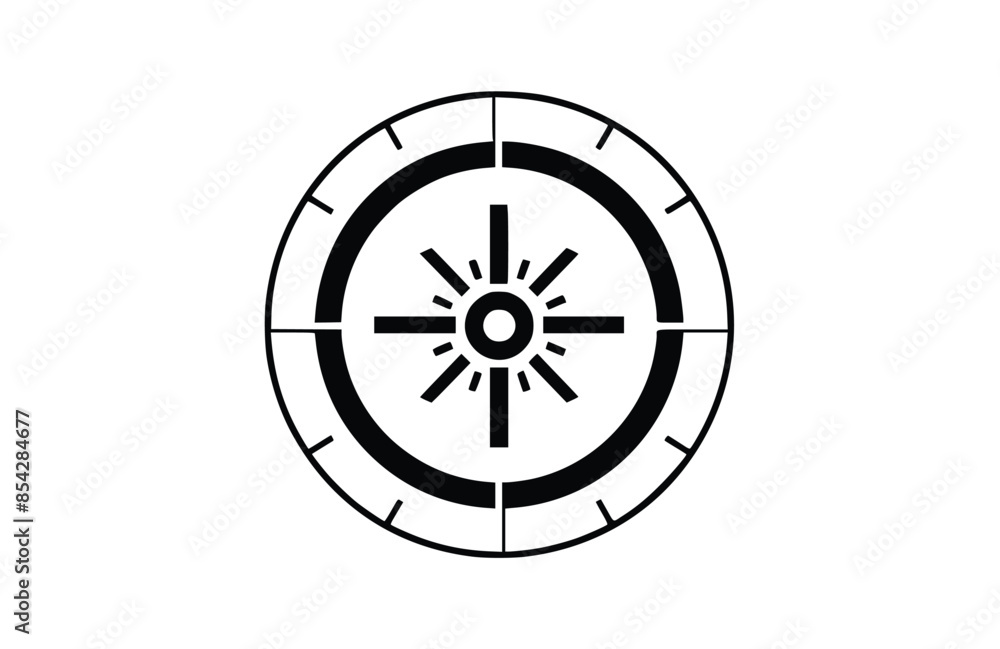 Crosshairs black icon, isolated on white background. Vector illustration. Crosshairs black icon, isolated on white background. Vector illustration.