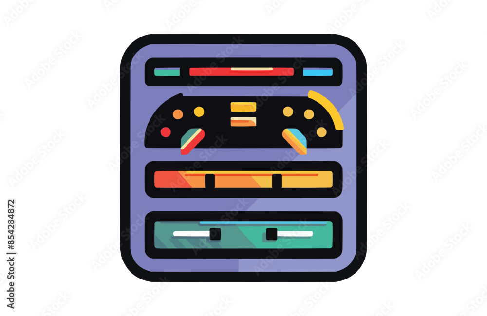 Colorful Dashboard icon isolated on white background. Colorful Dashboard icon isolated on white background.